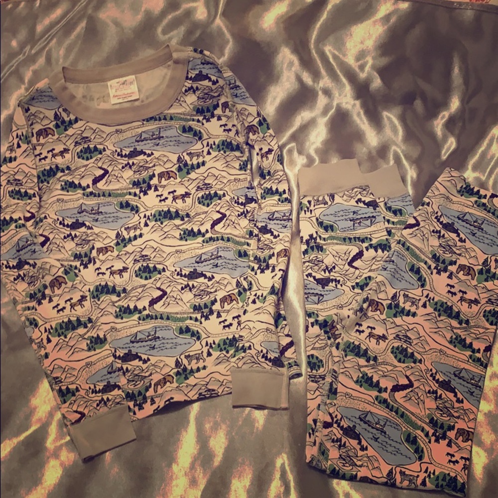 Hanna Anderson organic cotton kids jammies size 10